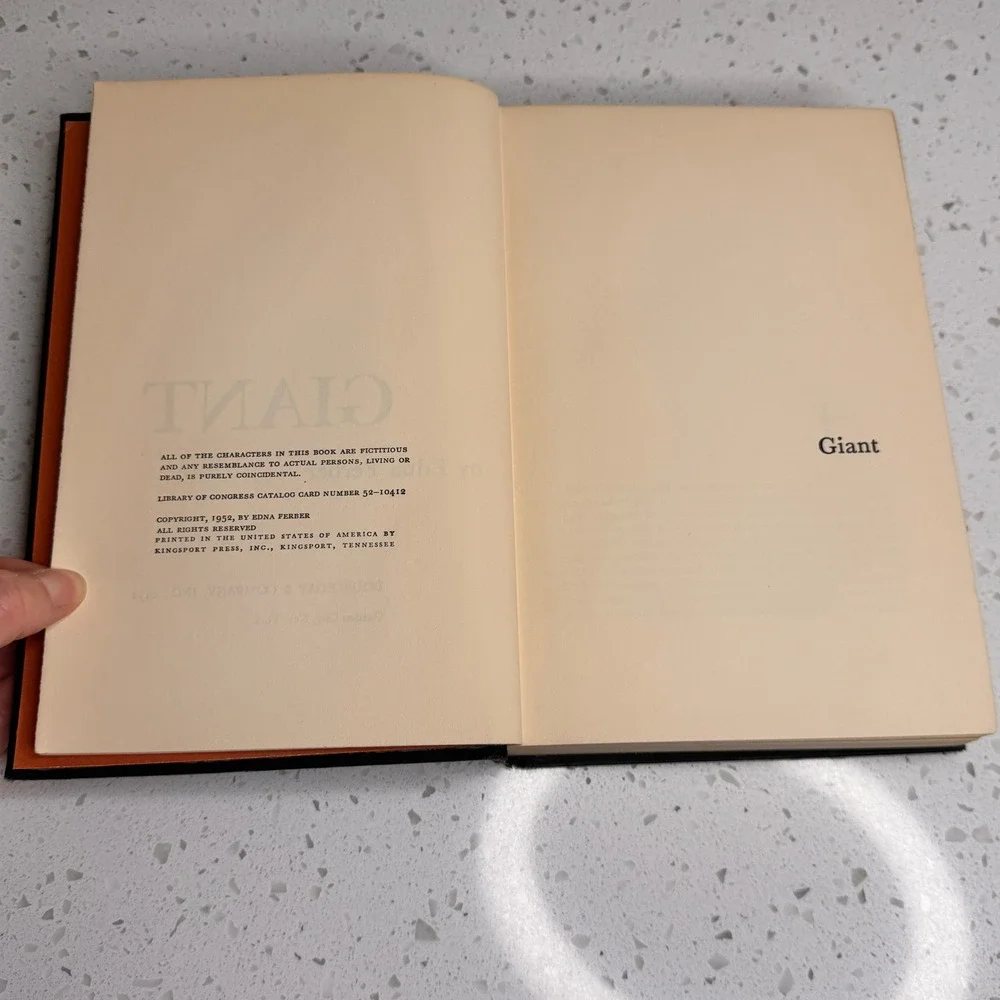Giant First Edition 1952‎ Hardcover Book by Edna Ferber